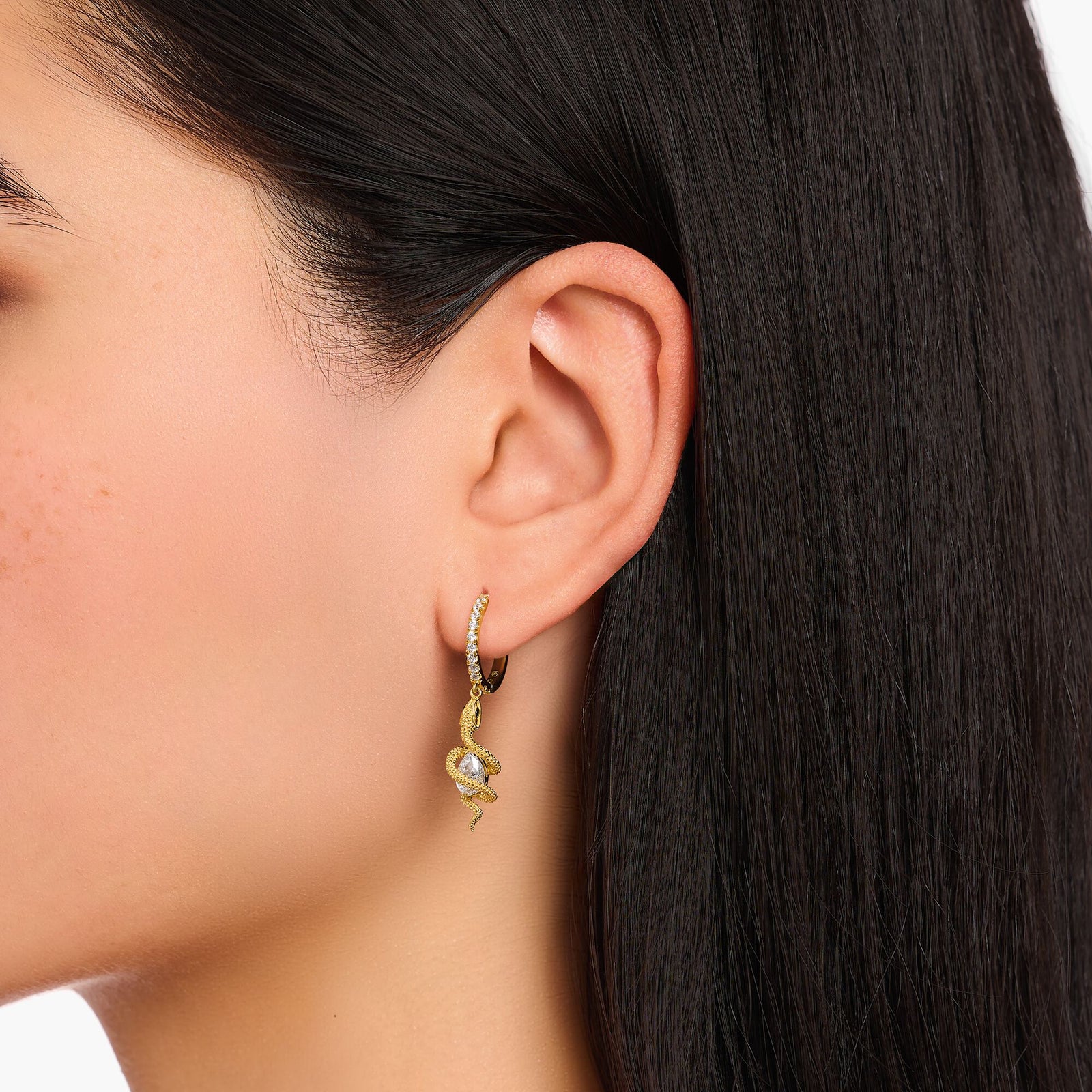 Romance Hoop earrings Snake & Cross