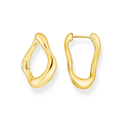 Small Wavy Hoop Earrings in Gold | THOMAS SABO Australia