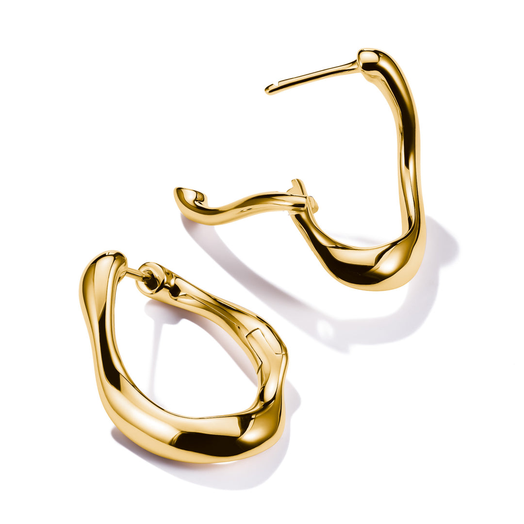 Small Wavy Hoop Earrings in Gold | THOMAS SABO Australia