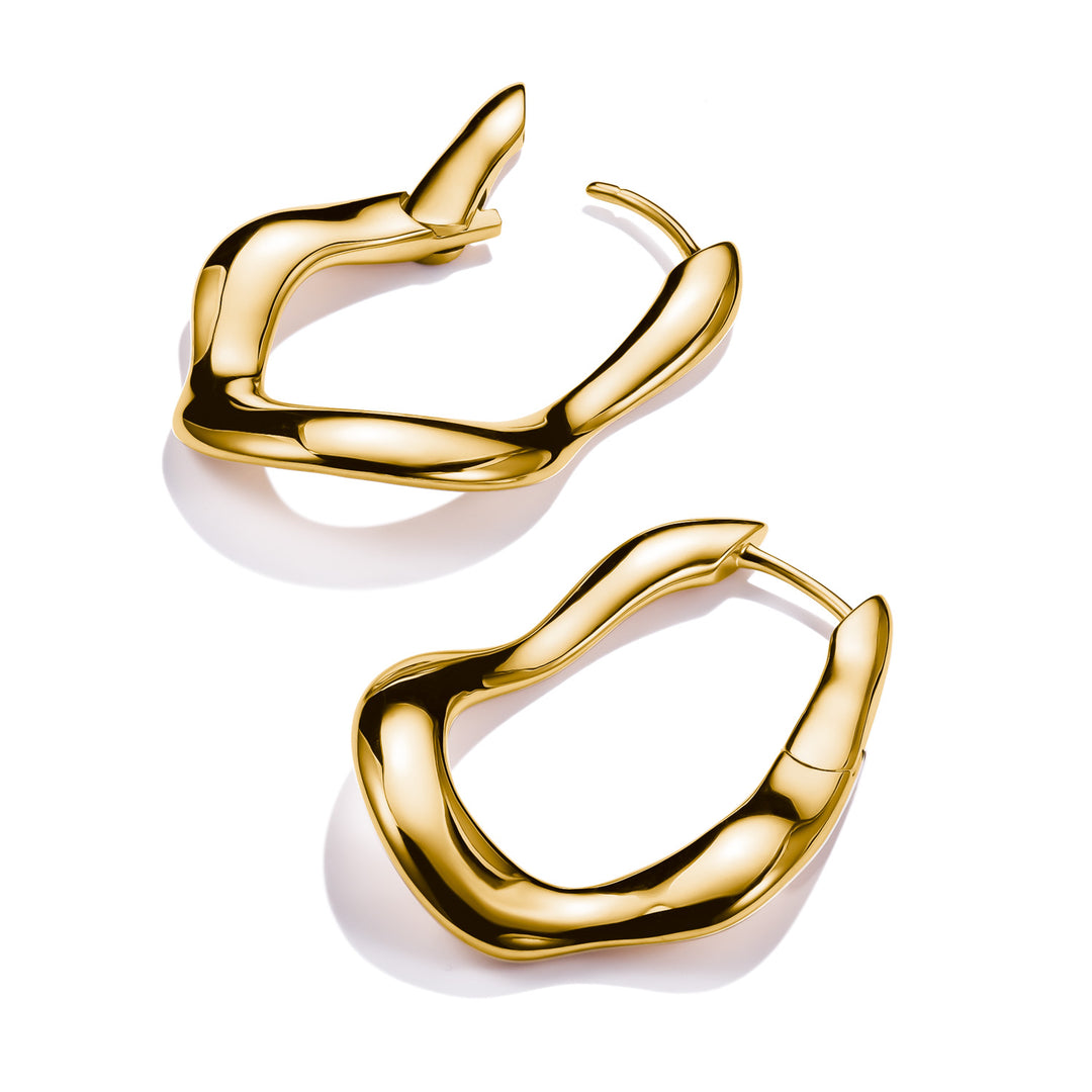 Big Wavy Hoop Earrings in Gold | THOMAS SABO Australia