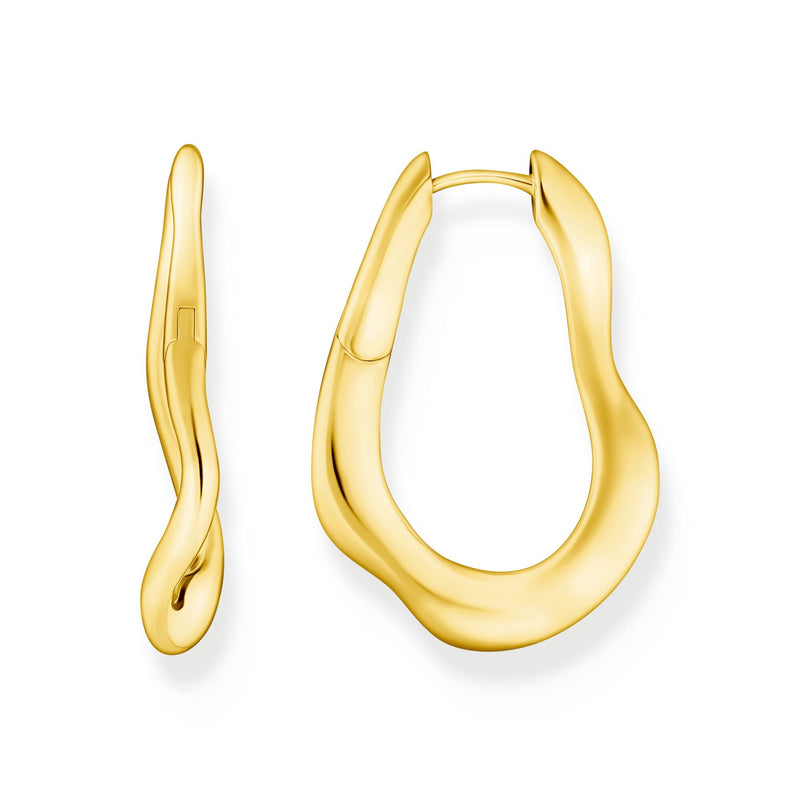 Big Wavy Hoop Earrings in Gold | THOMAS SABO Australia