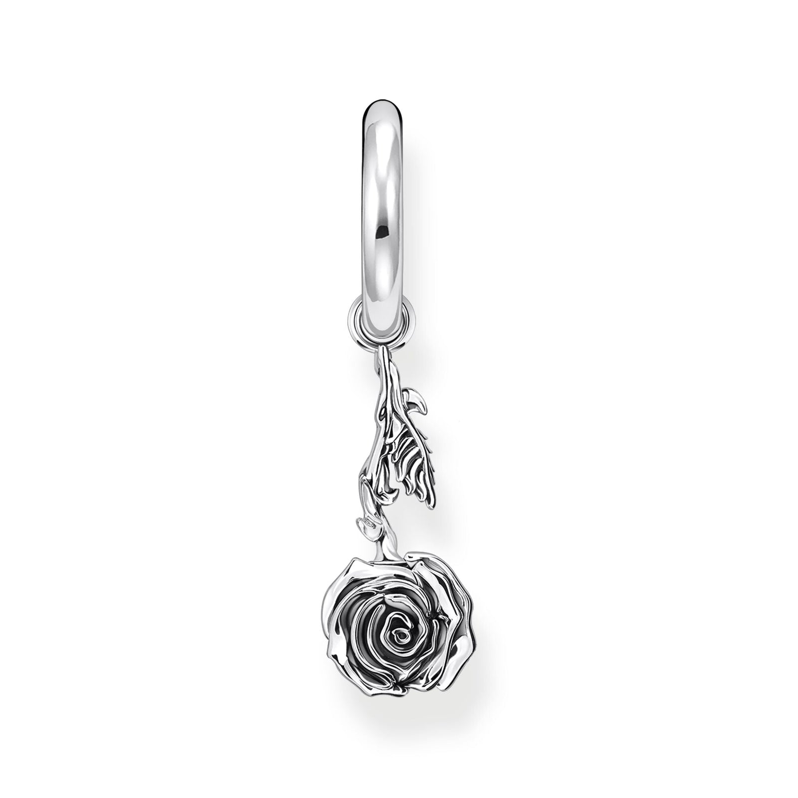 Single Creole with  Midnight Rose Pendant | THOMAS SABO Australia