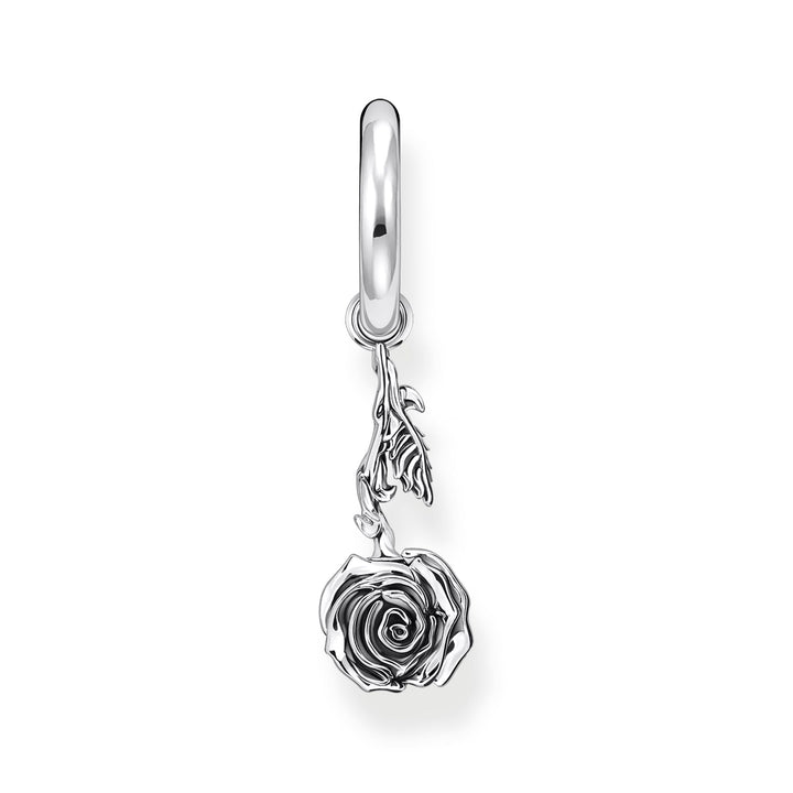 Single Creole with  Midnight Rose Pendant | THOMAS SABO Australia