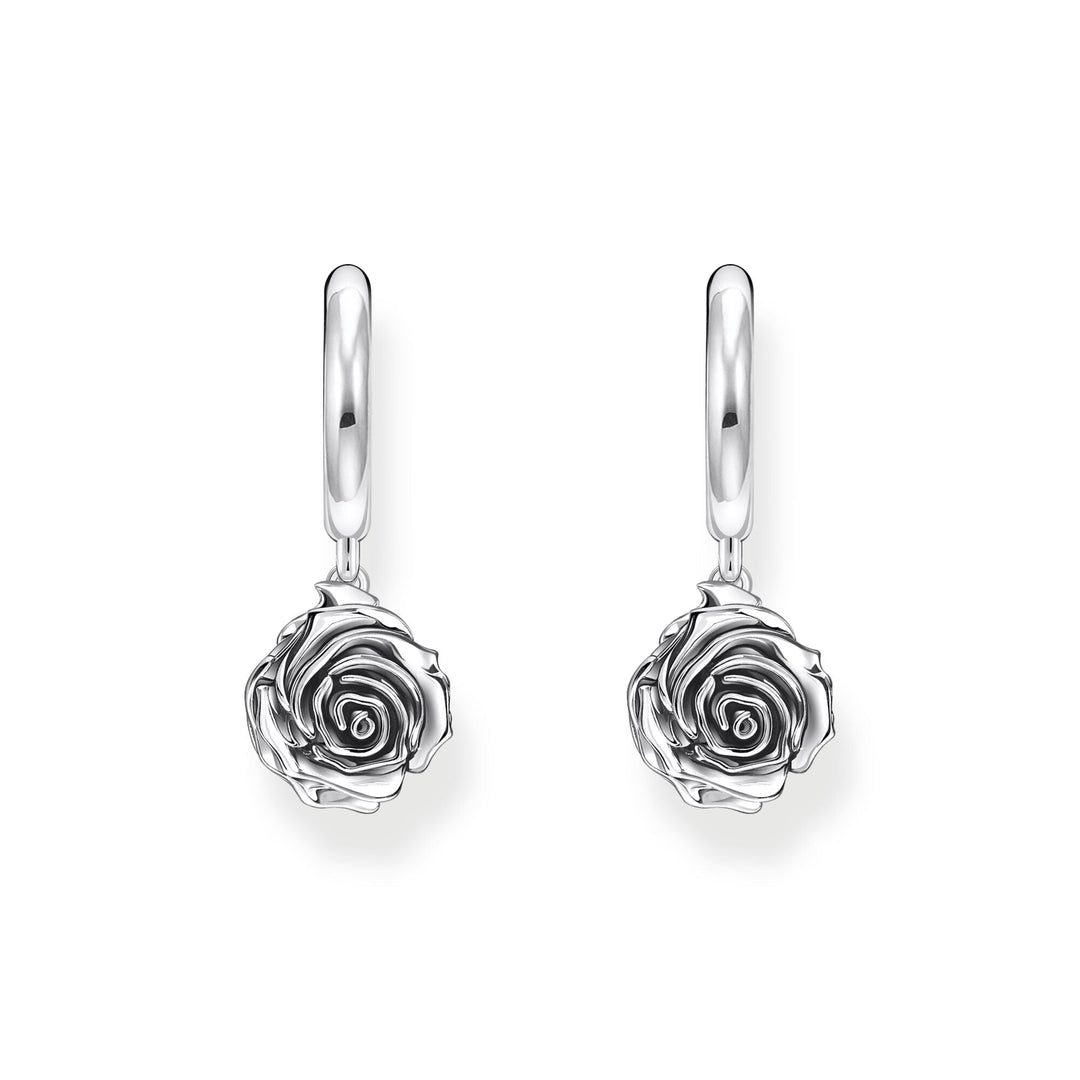 Midnight Rose hoop earrings