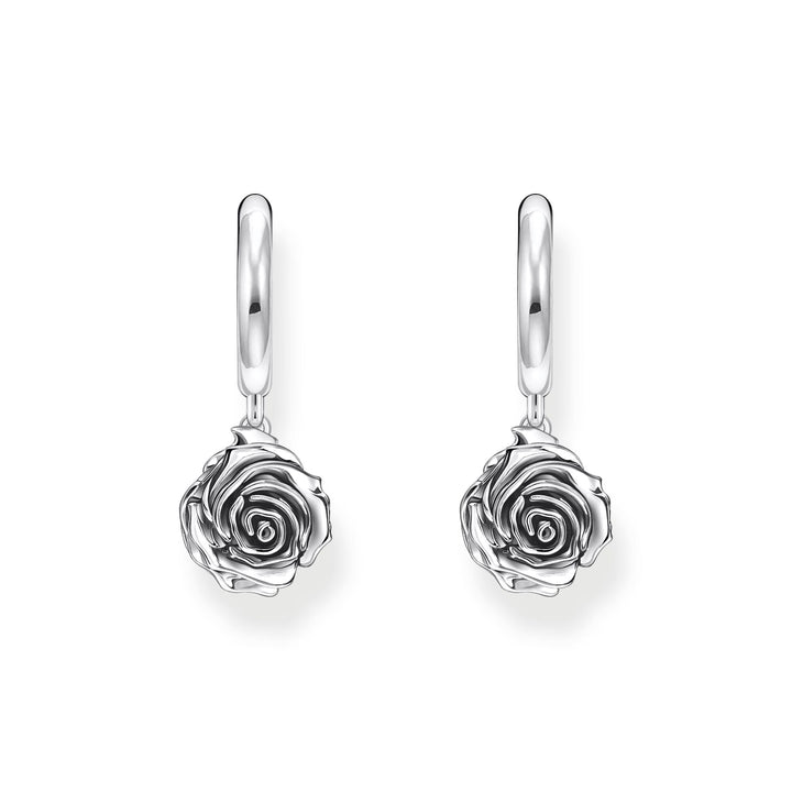 Midnight Rose hoop earrings