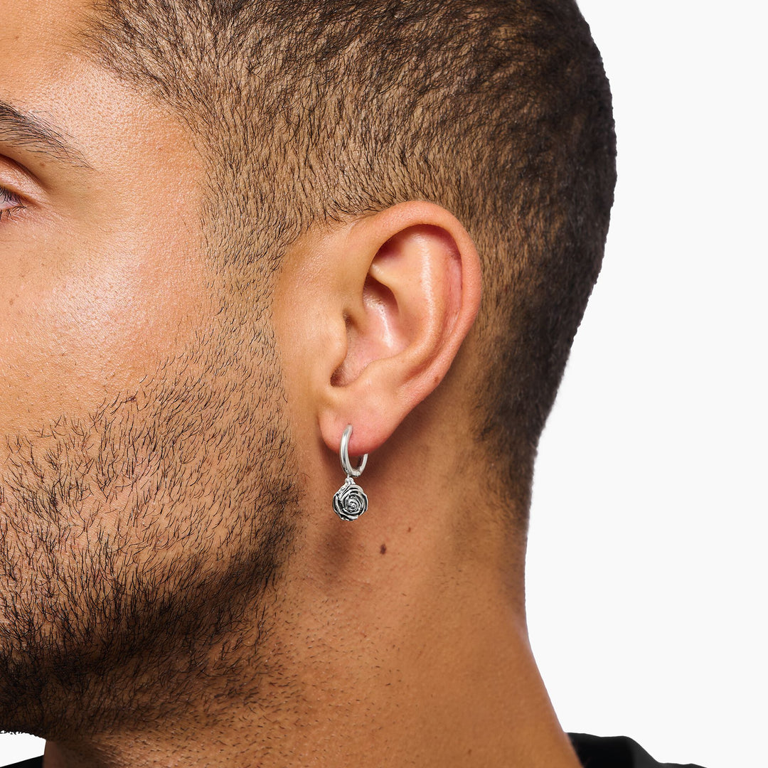Midnight Rose hoop earrings