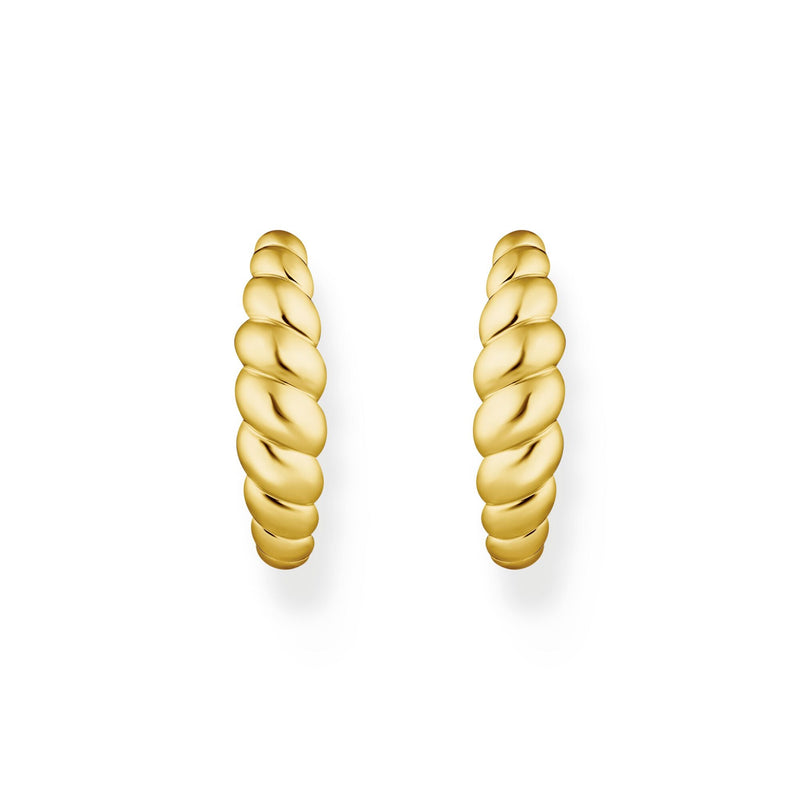 Organic shapes twisted hoop earrings