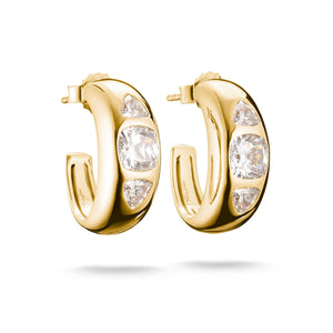 Hoop Earrings with Zirconia Stones Bold Elegance | THOMAS SABO Australia