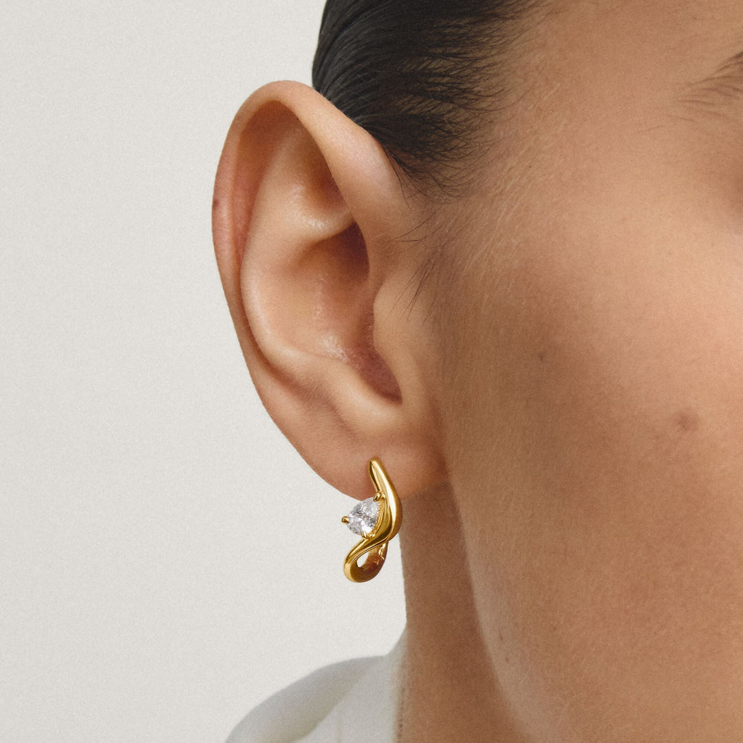 Hoop earrings with zirconia in teardrop shape | THOMAS SABO Australia
