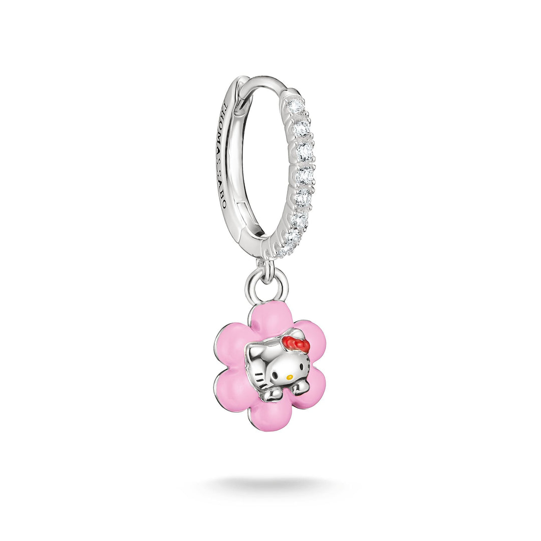 Hello Kitty Single hoop earring flower with zirconia | THOMAS SABO Australia