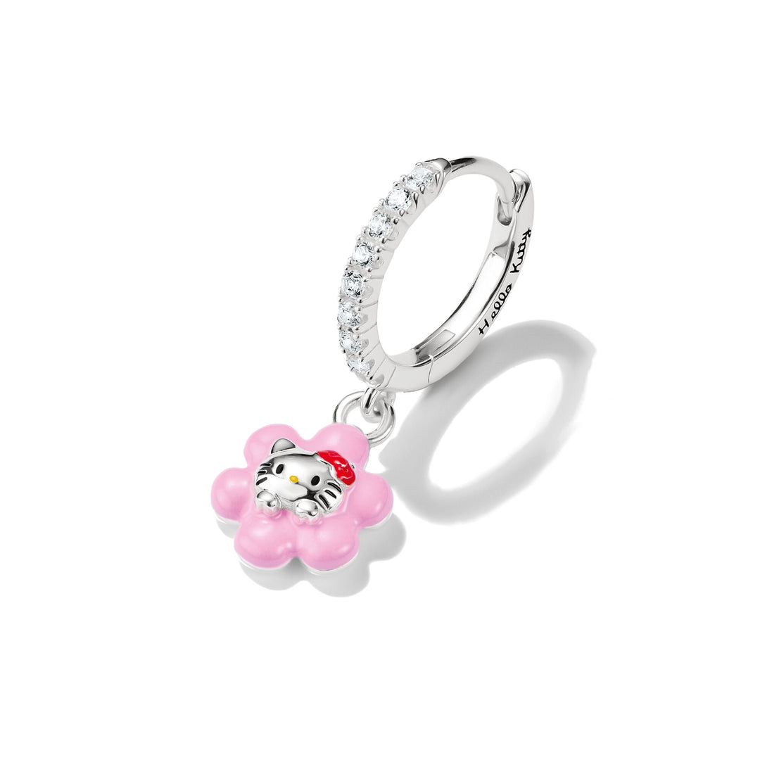 Hello Kitty Single hoop earring flower with zirconia | THOMAS SABO Australia