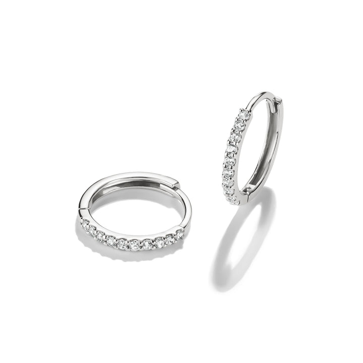 Hoop earrings with zirconia