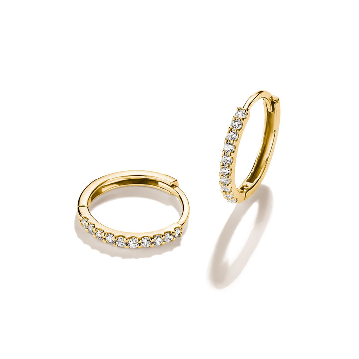 Hoop earrings with zirconia
