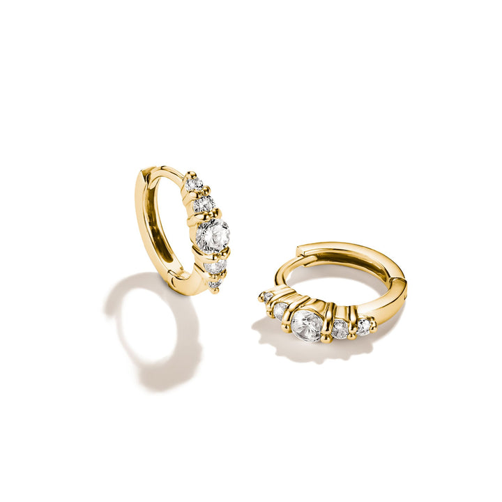 Hoop earrings with zirconia