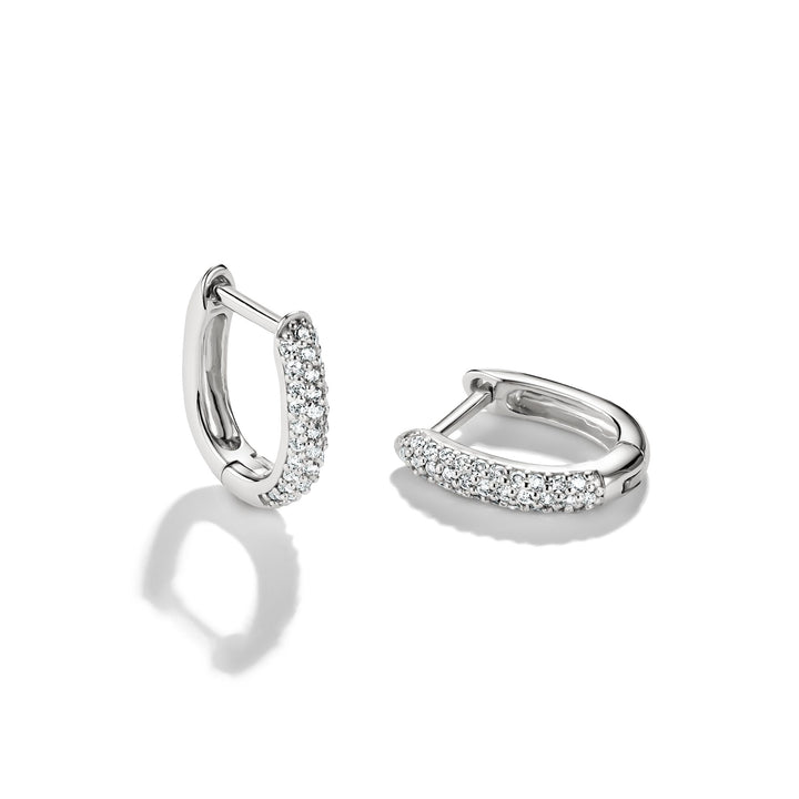 Hoop earrings with zirconia