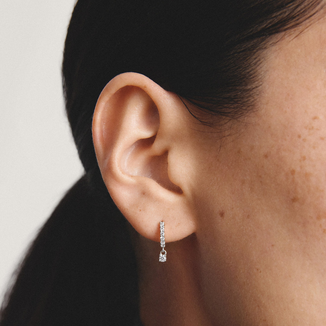 Hoop earrings with brilliant-cut zirconia