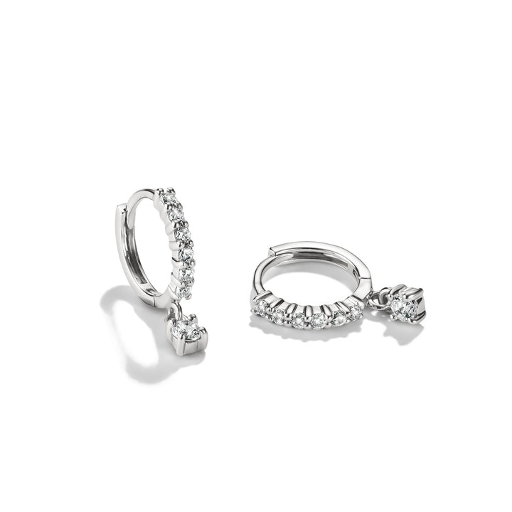 Hoop earrings with brilliant-cut zirconia