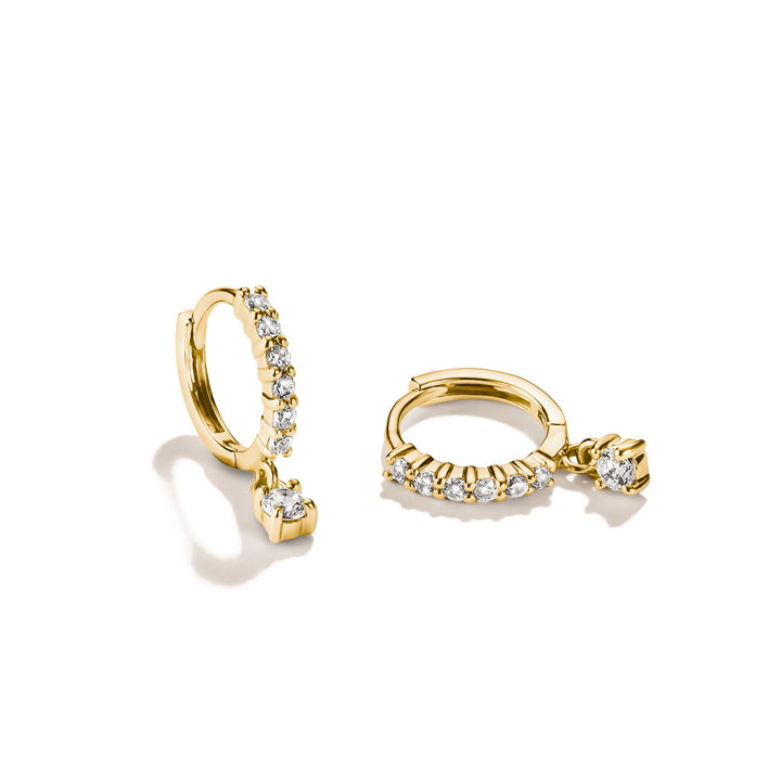 Hoop earrings with brilliant-cut zirconia