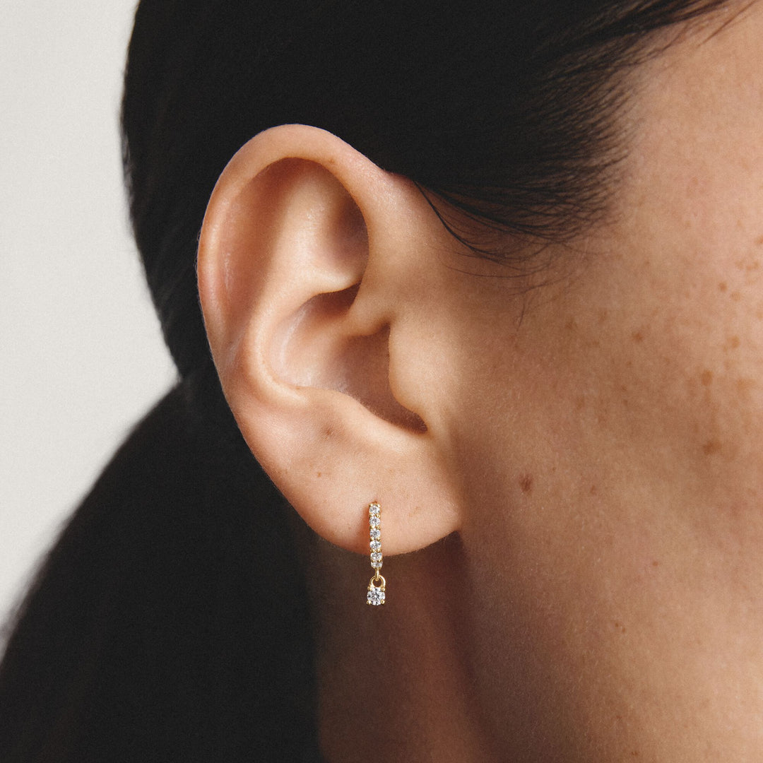 Hoop earrings with brilliant-cut zirconia