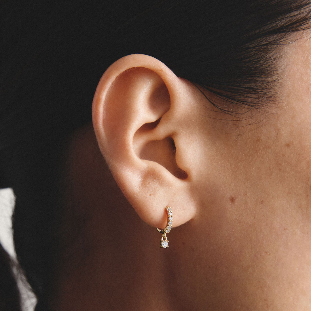 Hoop earrings with brilliant-cut zirconia
