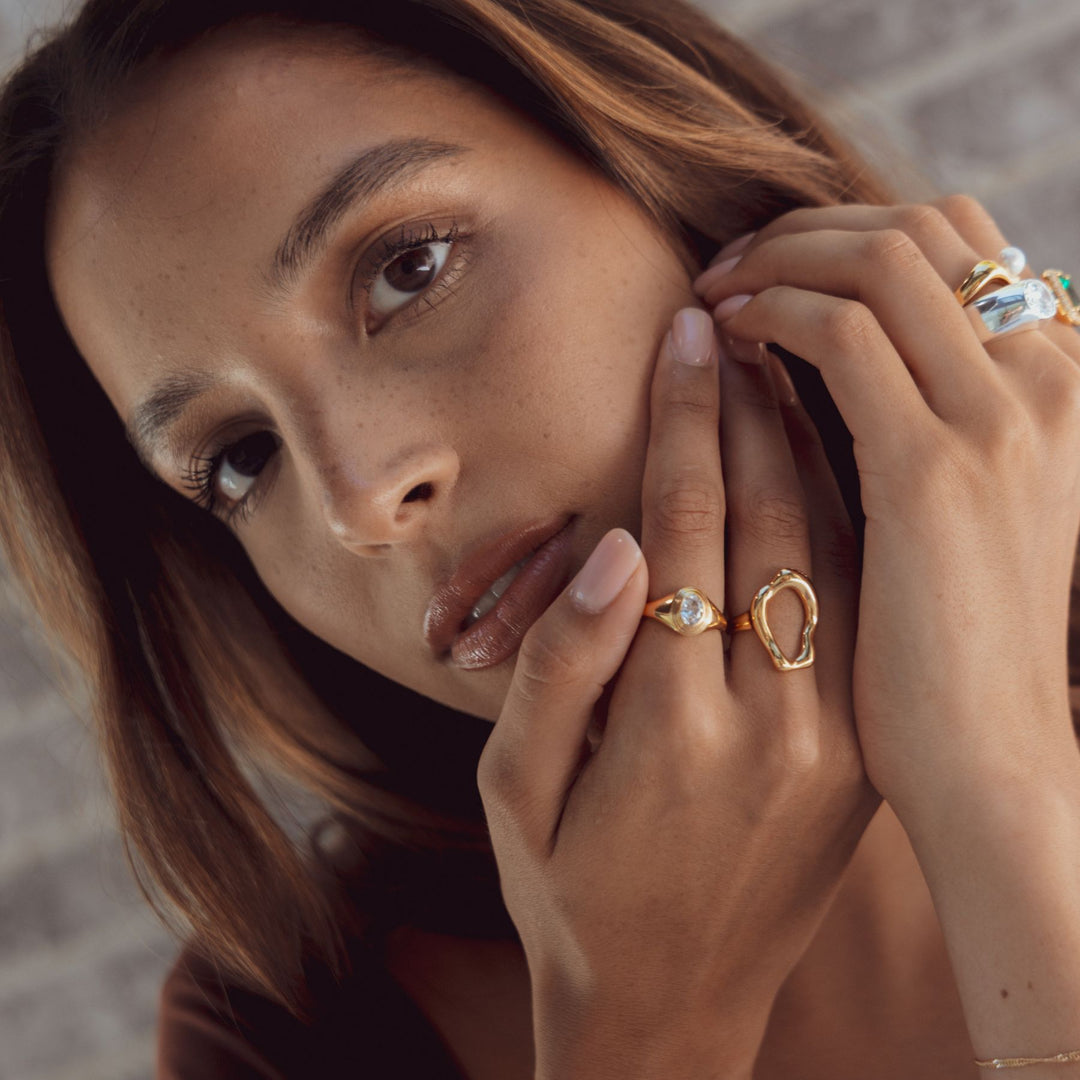 Cubic Zirconia gold ring