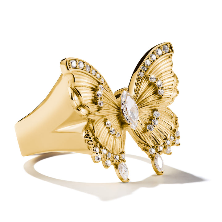 Gold cocktail ring Butterfly Paradise with stones | THOMAS SABO Australia