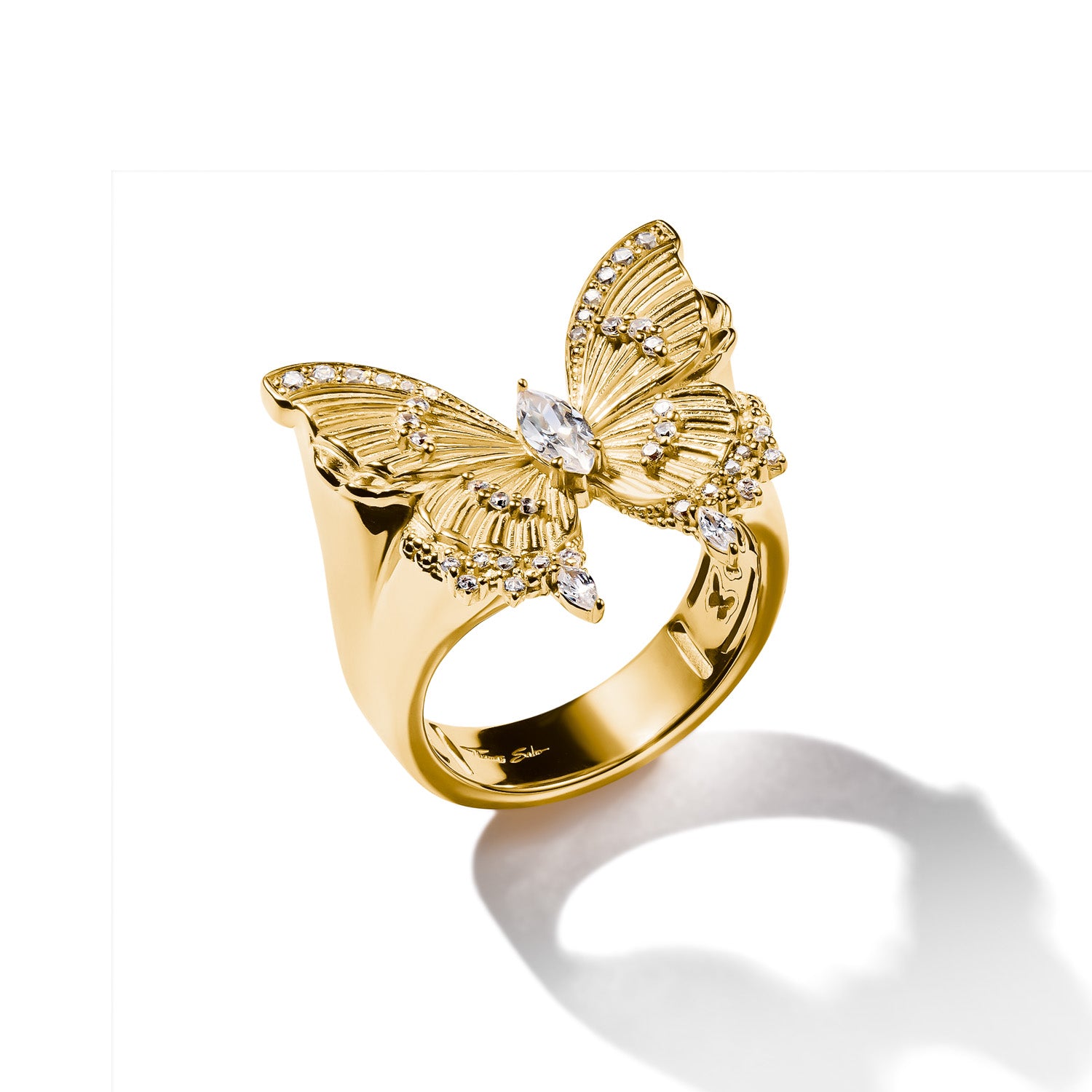 Gold cocktail ring Butterfly Paradise with stones | THOMAS SABO Australia