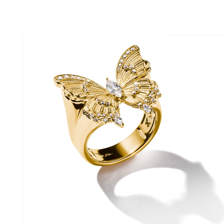 Gold cocktail ring Butterfly Paradise with stones | THOMAS SABO Australia