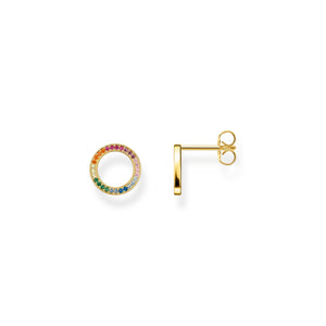 Ear studs Together round gold plated | THOMAS SABO Australia