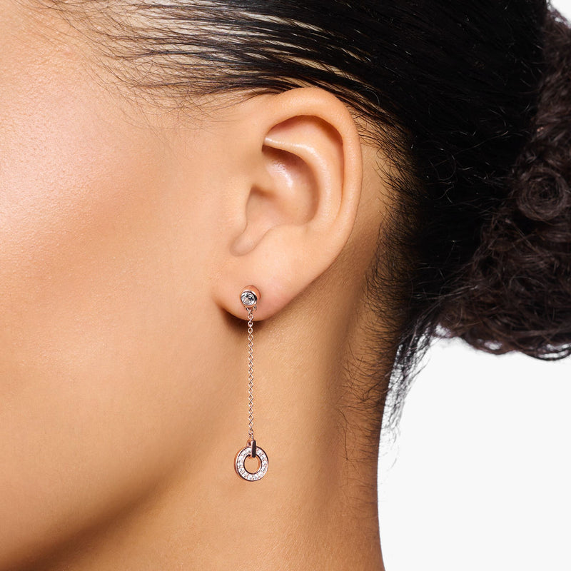 Sparkling Circles Drop Rose Gold Earrings | THOMAS SABO Australia