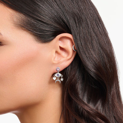 Cosmic Silver Earrings with a stylised eye | THOMAS SABO Australia