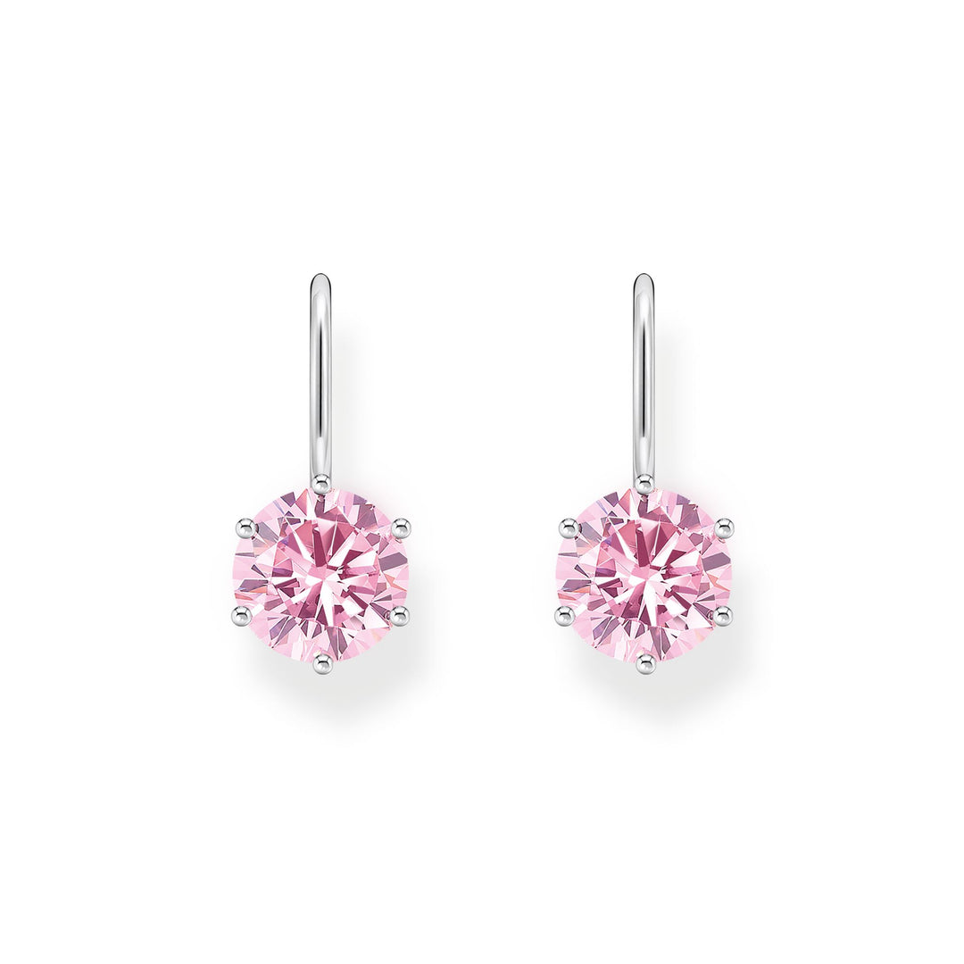 Earrings with pink zirconia