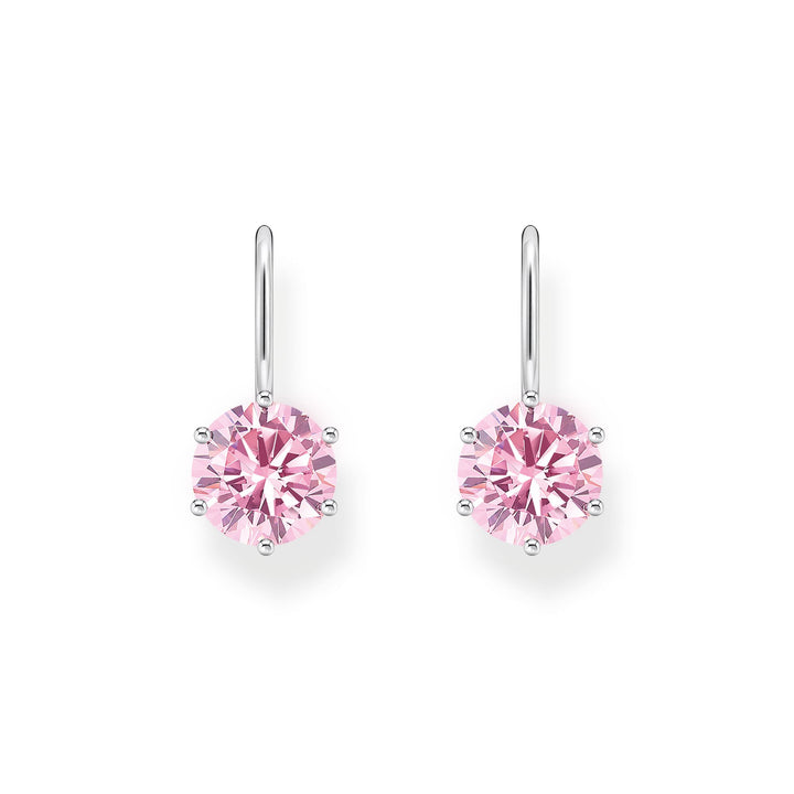 Earrings with pink zirconia