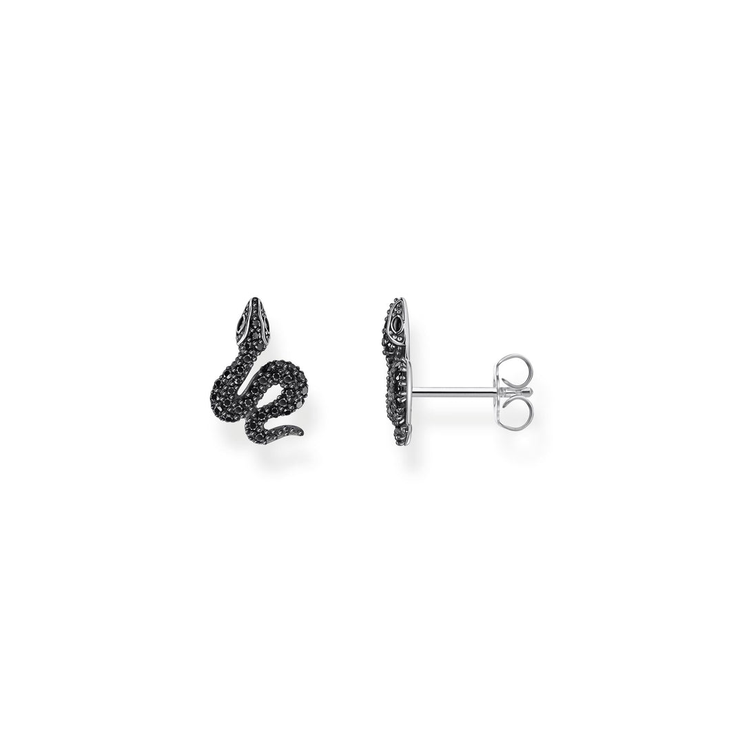 Snake small ear studs with black zirconia | THOMAS SABO Australia