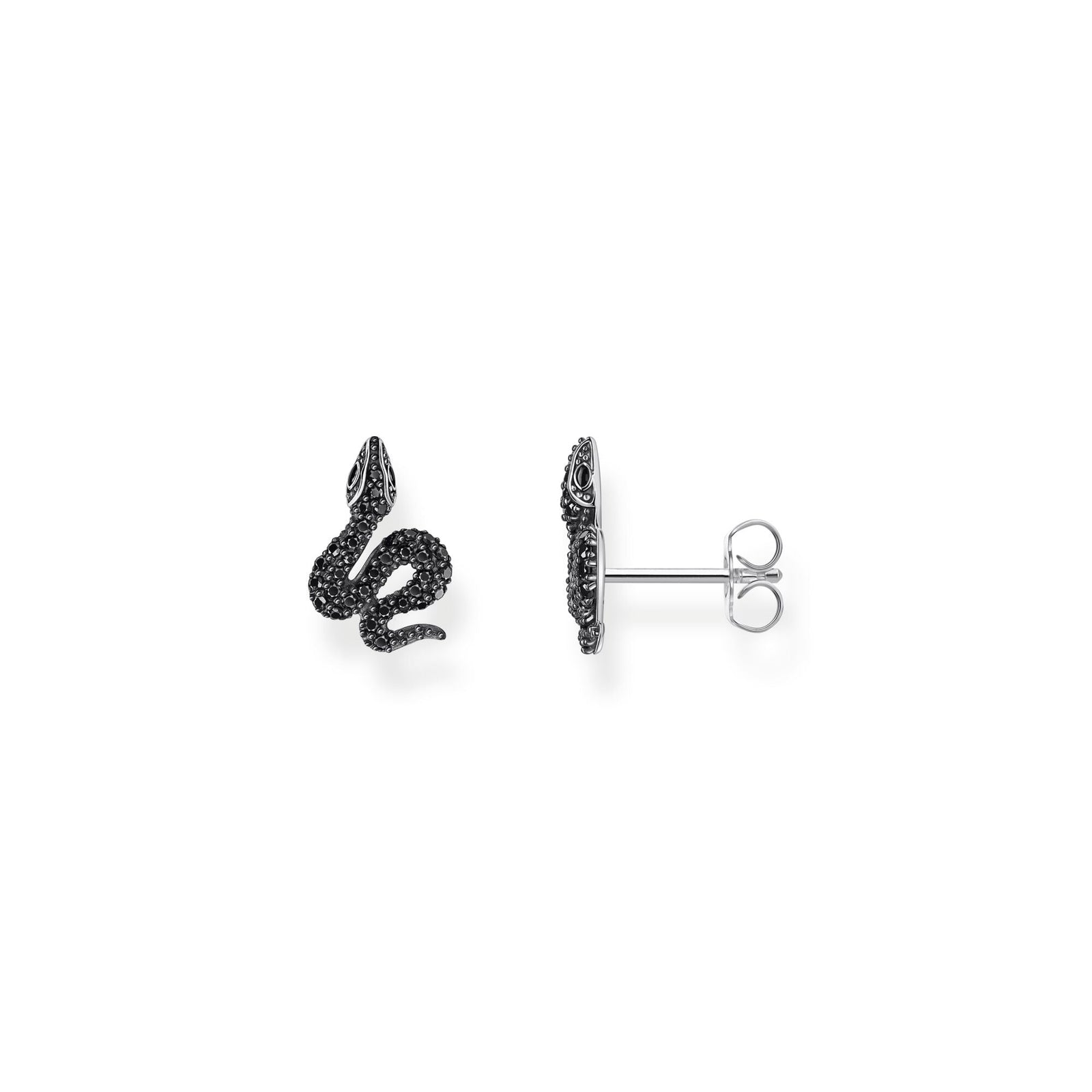 Snake small ear studs with black zirconia | THOMAS SABO Australia