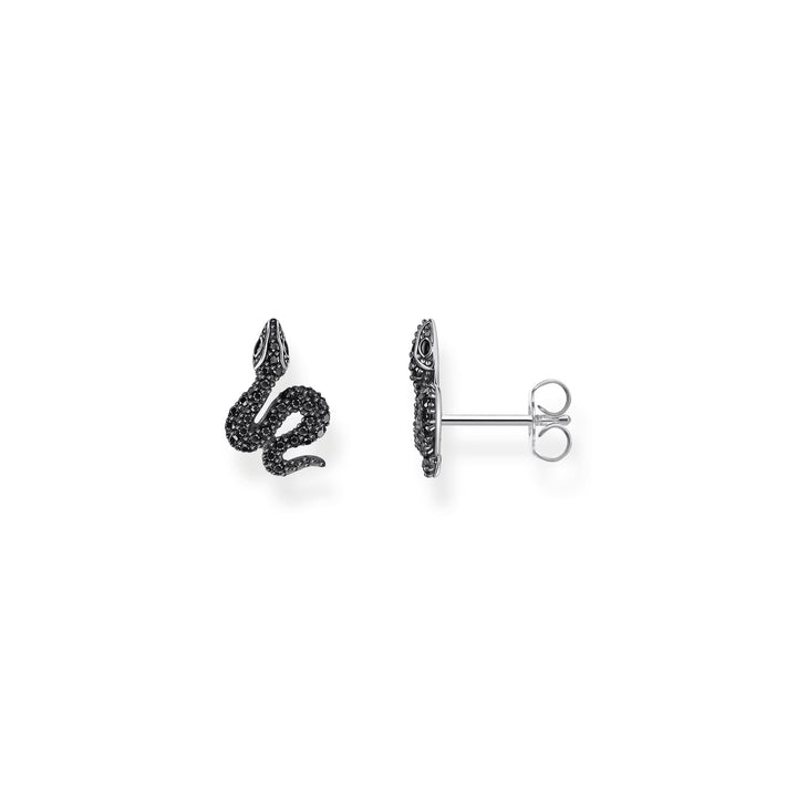 Snake small ear studs with black zirconia | THOMAS SABO Australia