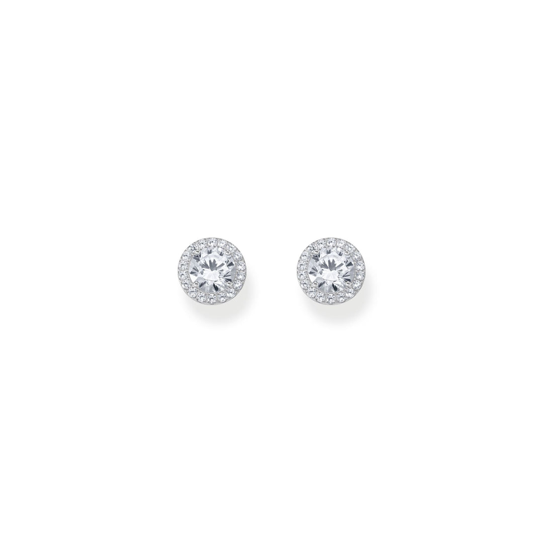Halo Zirconia Ear Studs and Necklace Set