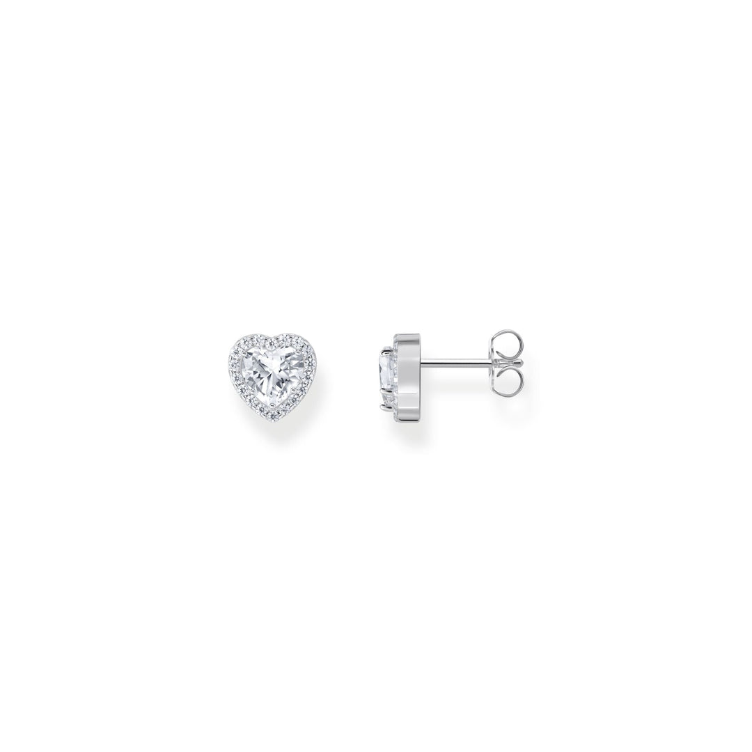 Heart-shaped halo ear studs with zirconia | THOMAS SABO Australia