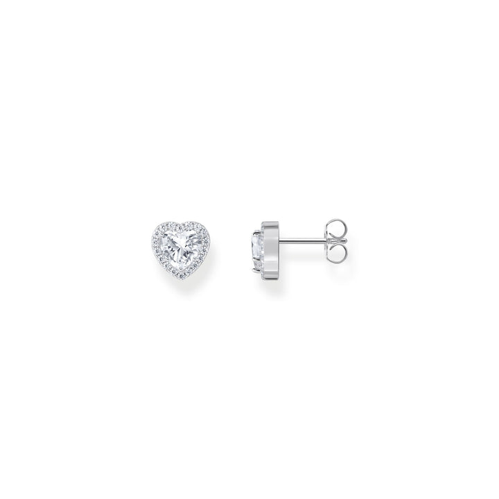 Heart-shaped halo ear studs with zirconia | THOMAS SABO Australia