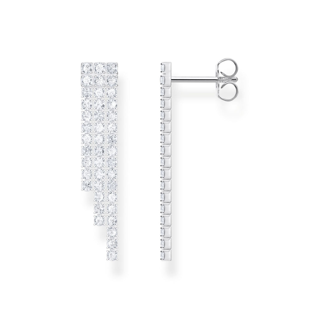 Earrings in waterfall design with white zirconia | THOMAS SABO Australia