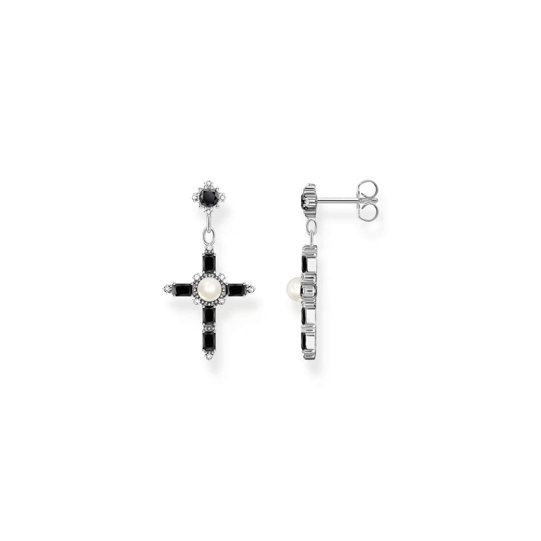 Earrings Cross Romance with black stones | THOMAS SABO Australia