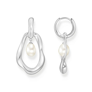 Hoop Earrings with Freshwater Pearls In Silver | THOMAS SABO Australia