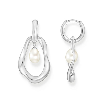 Hoop Earrings with Freshwater Pearls In Silver | THOMAS SABO Australia
