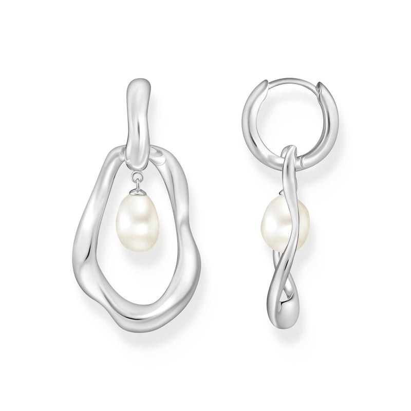 Hoop Earrings with Freshwater Pearls In Silver | THOMAS SABO Australia