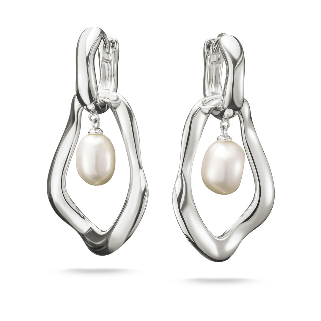 Hoop Earrings with Freshwater Pearls In Silver | THOMAS SABO Australia