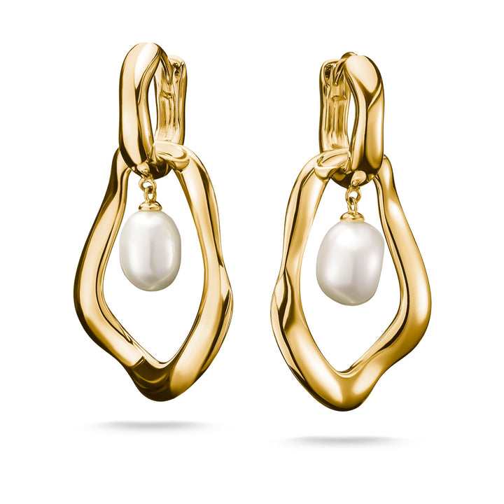 Hoop Earrings with Freshwater Pearls In Gold | THOMAS SABO Australia