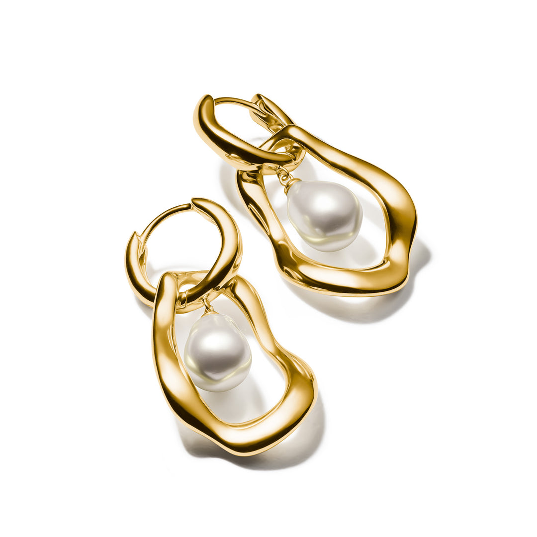 Hoop Earrings with Freshwater Pearls In Gold | THOMAS SABO Australia