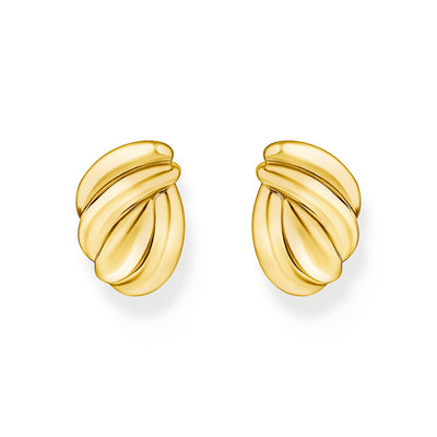 Organic shapes ear studs looped