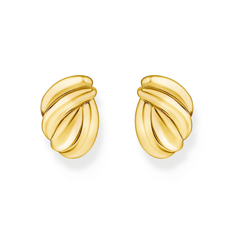 Organic shapes ear studs looped