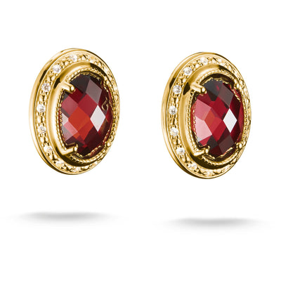 Clip-On Earrings with Red Stones Elyndra | THOMAS SABO Australia